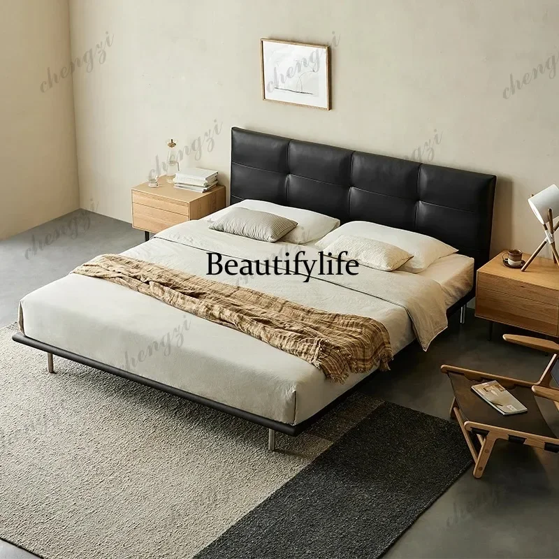 E182 Elegant Headboard Double Bed Frame Simple Wood Bedroom Bed Frame Full Size Under Storage Cama De Matrimonio Home Furniture