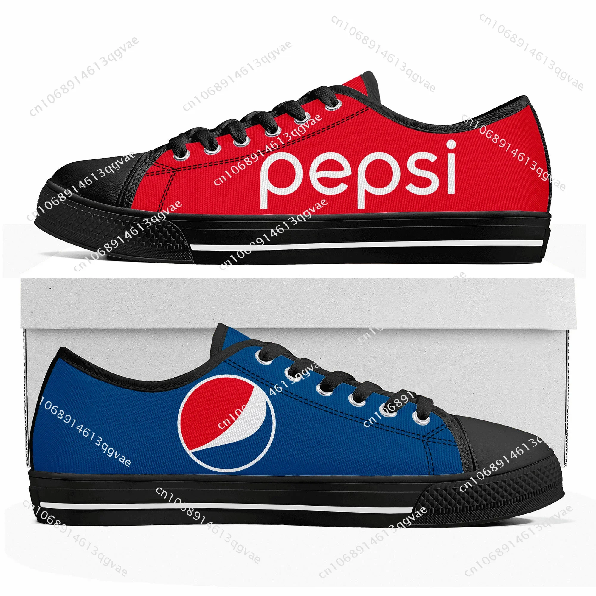 P-Pepsi-Cola Low Top High Quality Sneakers Mens Womens Teenager Tailor-made Shoe Canvas Sneaker Casual Couple Shoes Black