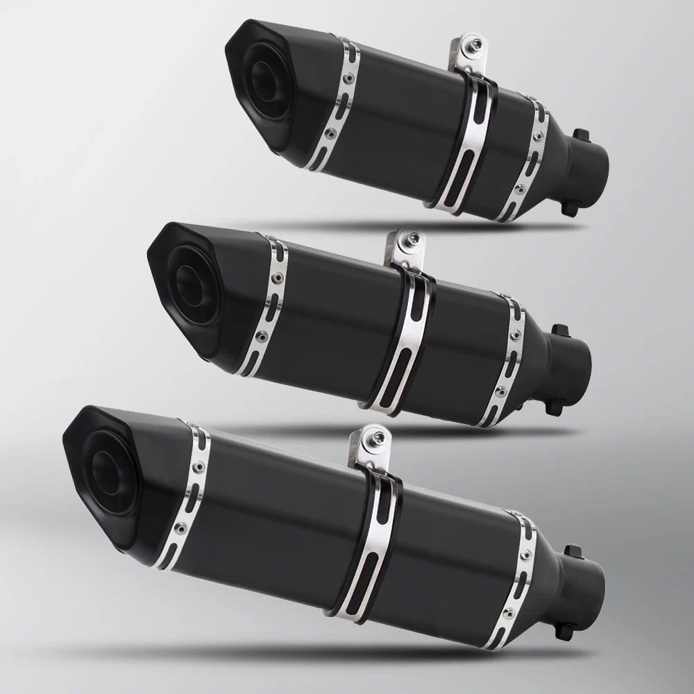 Universal modified motorcycle exhaust escape muffler for R3 R6 ZX4R Z900 Z1000 MT07 r15 mt15 250sr CBR650 300/370/470MM view 6