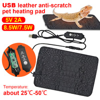 Pet Heating Pad Reptile Warm Heater USB Electric Blanket Warm 3 Gear Adjustable Temperature Controller Incubator Mat Heated Pad
