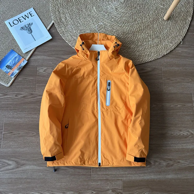 

Autumn/Winter New Outdoor 3 - in - 1 Solid Color Hooded Warm Jacket Unisex Windproof Waterproofwarm Jacketcamping and Hiking.