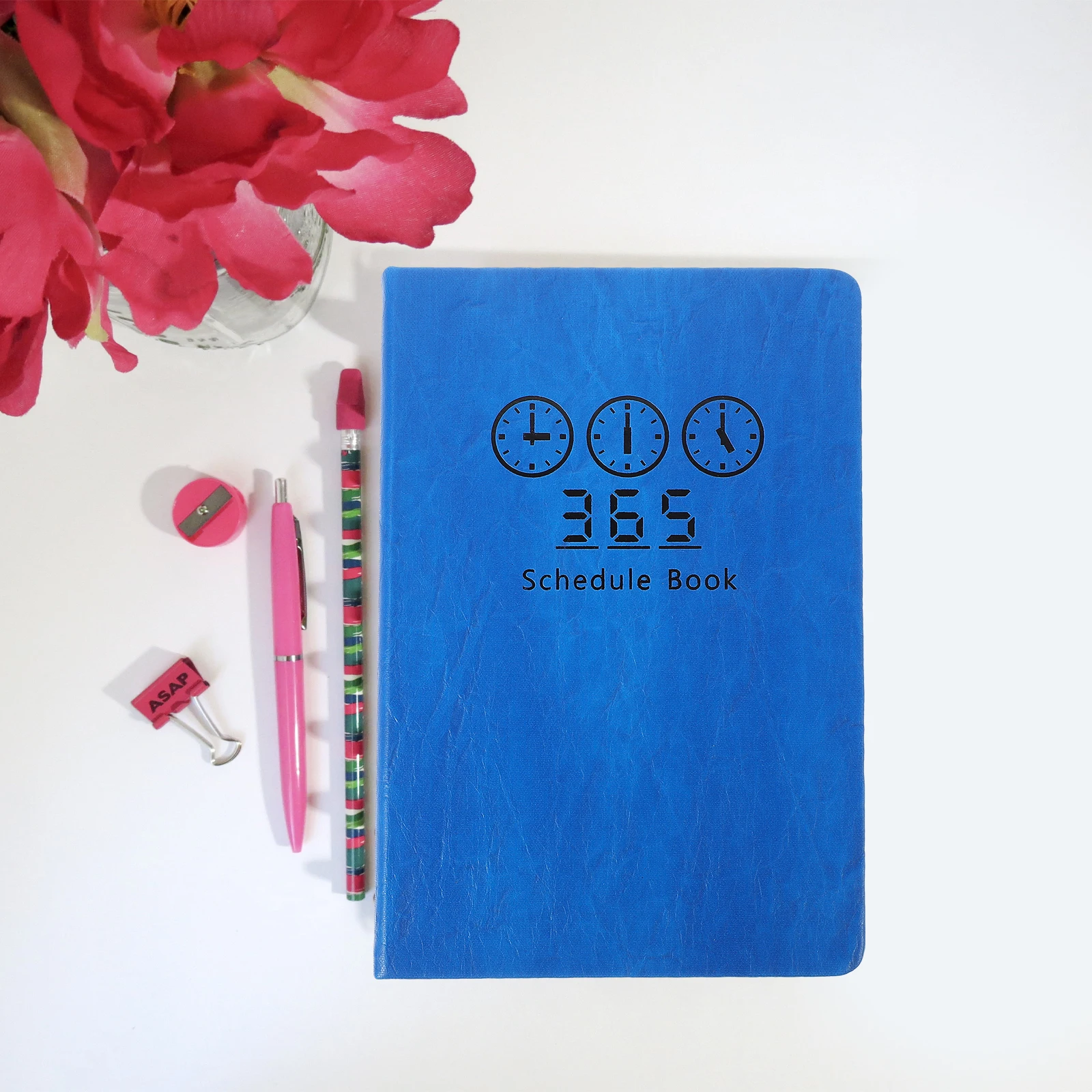 2024 Full Year Planner A5 Red Daily Schedule Notebook Weekly Plan Pad Appointment Notepad Efficient