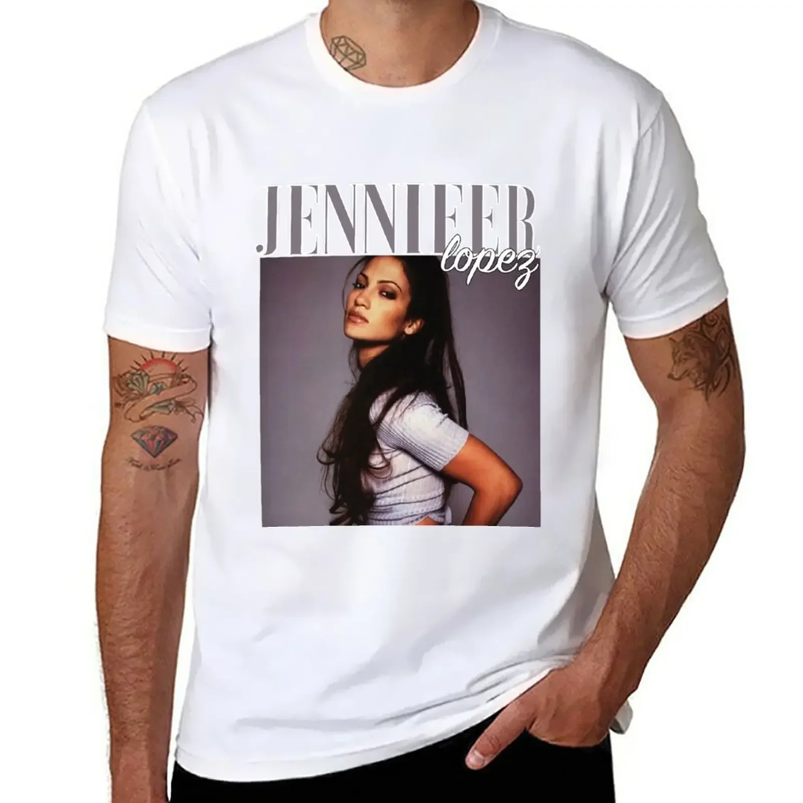 JENNIFER LOPEZ 90s T-Shirt animal prinfor boys plain T-shirt men heavyweight fashion Round Neck new in tops & tees shirt homme