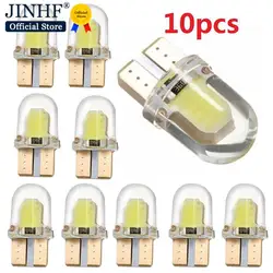 10Pcs Car Width Light T10 Door light White Silicone Shell 3W COB LED Lights