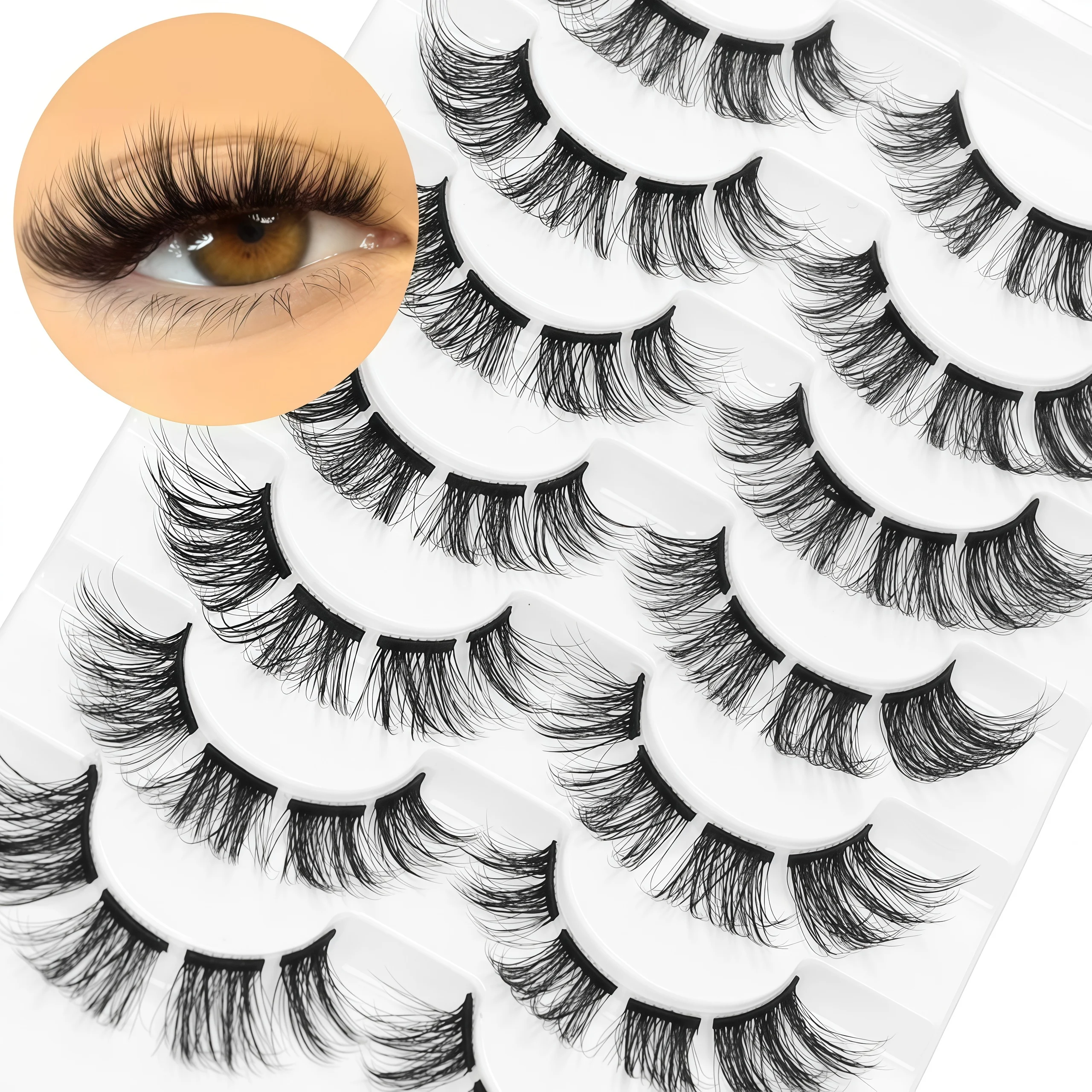 Nova chegada 7 pares grosso estilo raposa dos desenhos animados volume natural puro desejo europeu & americano cílios postiços
