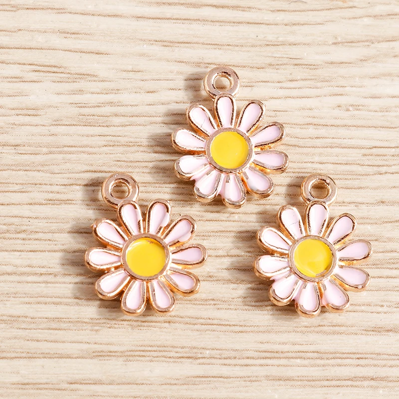10 Stück Modische Bunte Emaille-Blumenanhänger für Schmuckherstellung, Ohrringe, Halsketten, Armbänder, DIY-Bastelzubehör – Detail 28
