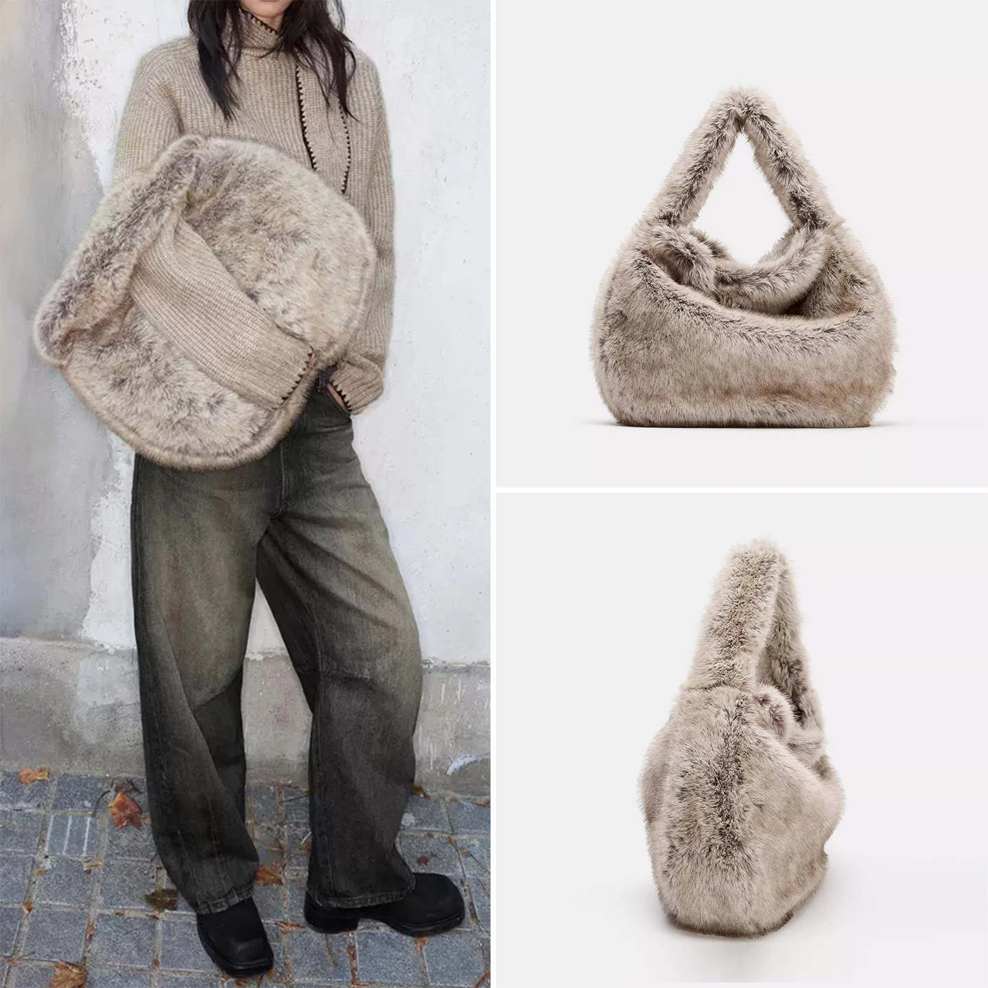 

Fashionable Commuter Bucket Bag Women's Style Single Shoulder Drawstring Casual Simple Square Shape Winter 2025 Ladies Bag