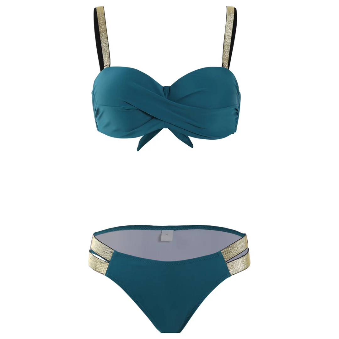 Neuer S - XL BH-Bikini Push-Up-Badeanzug Damen-Bademode Zweiteiliges Bikini-Set mit Cup Bather Badeanzug Schwimmanzug Damen V2310 – Detail 36