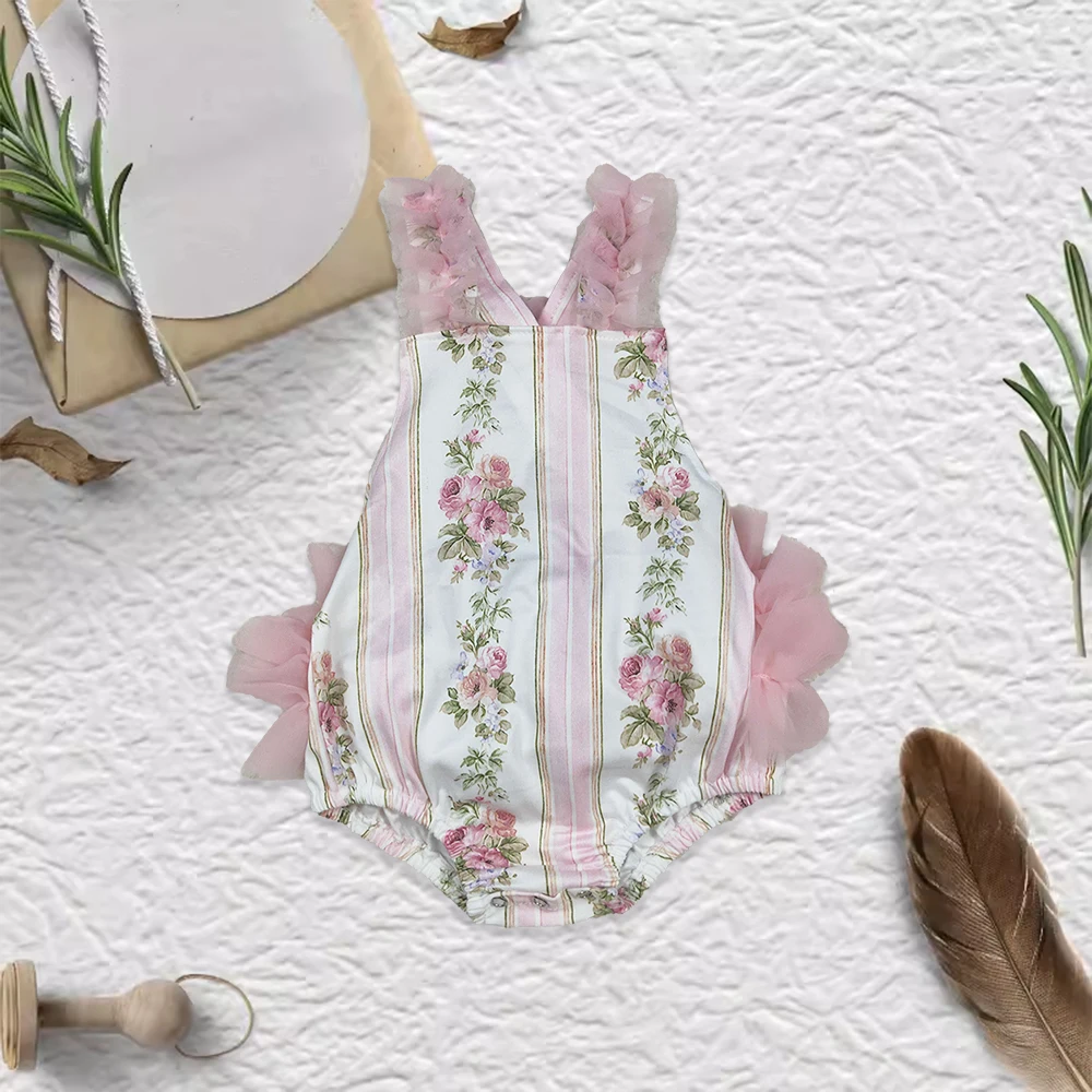 

RTS Sweeter, одежда для маленьких девочек, розовый плюшевый комбинезон с лямкой на шее и пузырьками, детская одежда, оптовая продажа