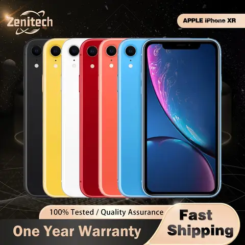 Original Apple iPhone XR 4G Mobile Phone FACE ID 3GB+64GB/128GB/256GB OLED 6.1" 12MP+7MP A12 Bionic Hexa Core IOS iphone xr
