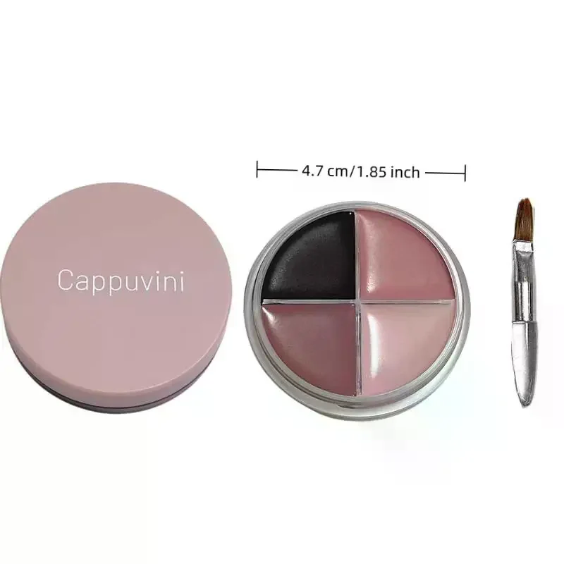 Cappuvini 4-Farben Matte Samt-Lidschatten-Palette Eyeliner Lidschatten Highlighter Kontur-Palette Augen-Make-up Niedliche Schönheits-Kosmetik