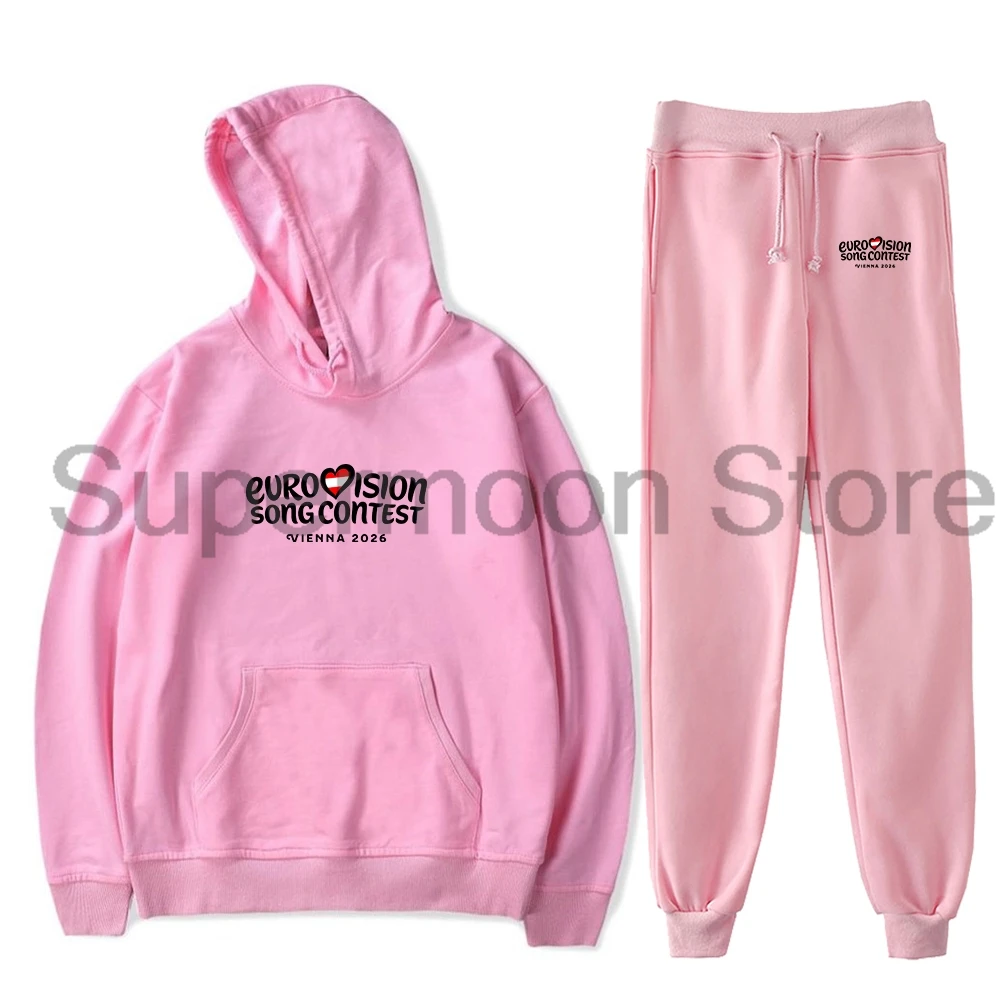 Eurovision Song Contest 2026 Vinenna Logo Hoodie Jogger Pants Two Piece Set Sweatshirts+Sweatpants Men Women Outfit Sets
