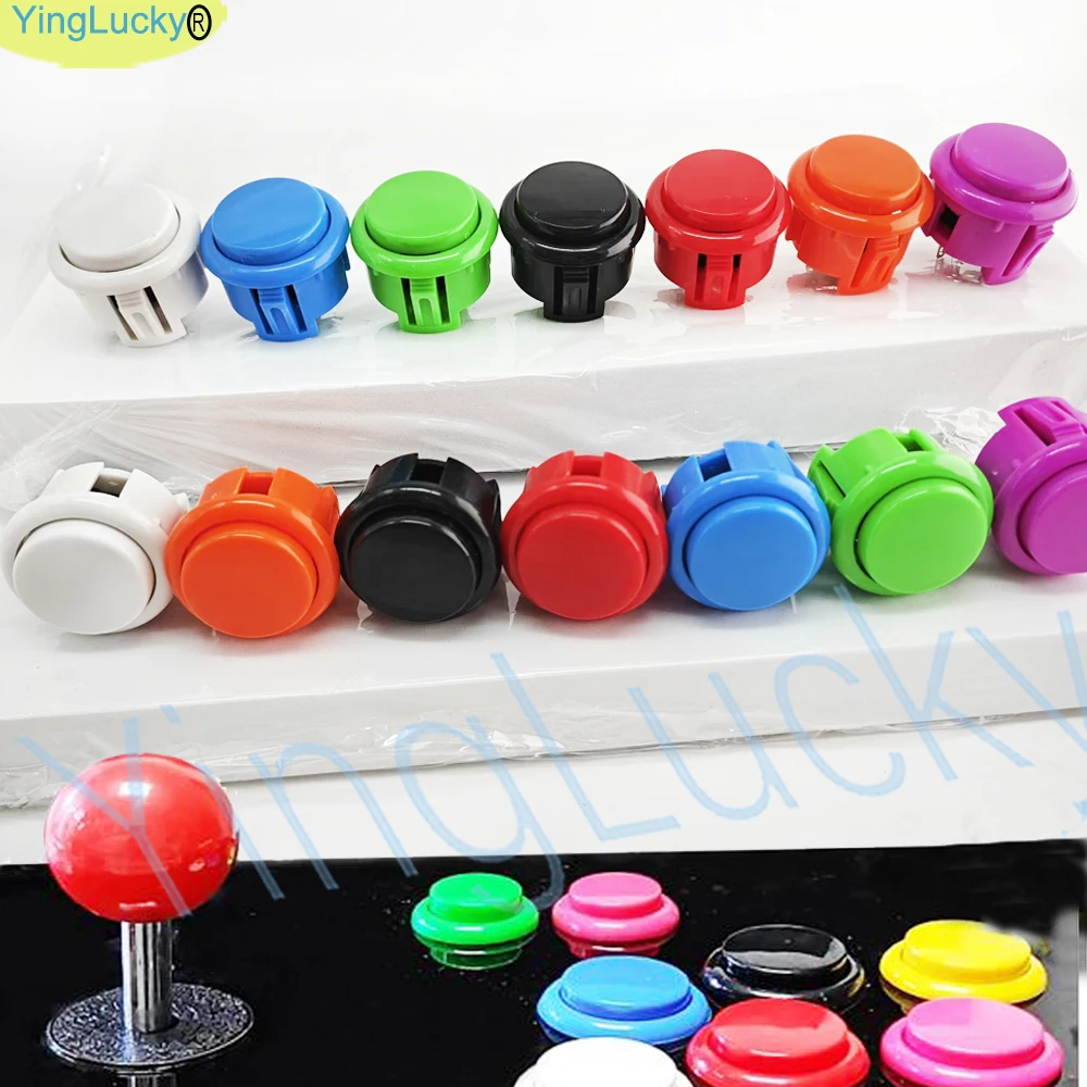 مفتاح زر ضغط لعبة أركيد، نسخة، سانوا، OBSF، وحدة تحكم Hitbox، أجزاء الكرة والدبابيس Neo Geo DIY، 30 مم، 24 مم، 200 قطعة #1