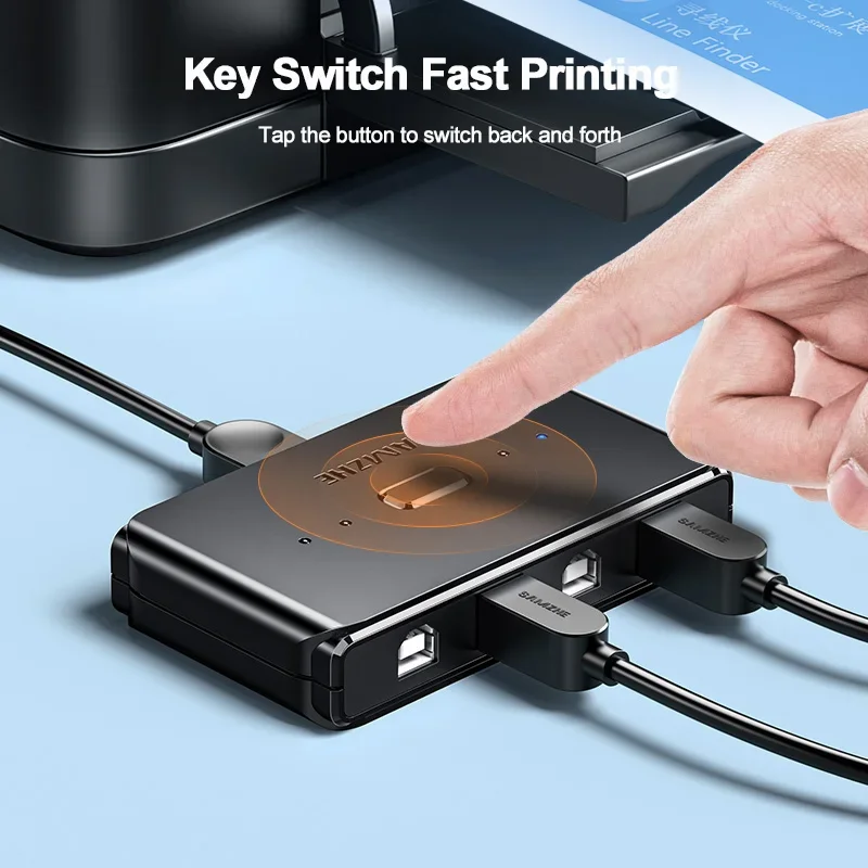 SAMZHE 4 Ports USB2.0 Hub USB Switch Printer Sharer Two Computers Share A USB Device 4 in 1out USB Splitter