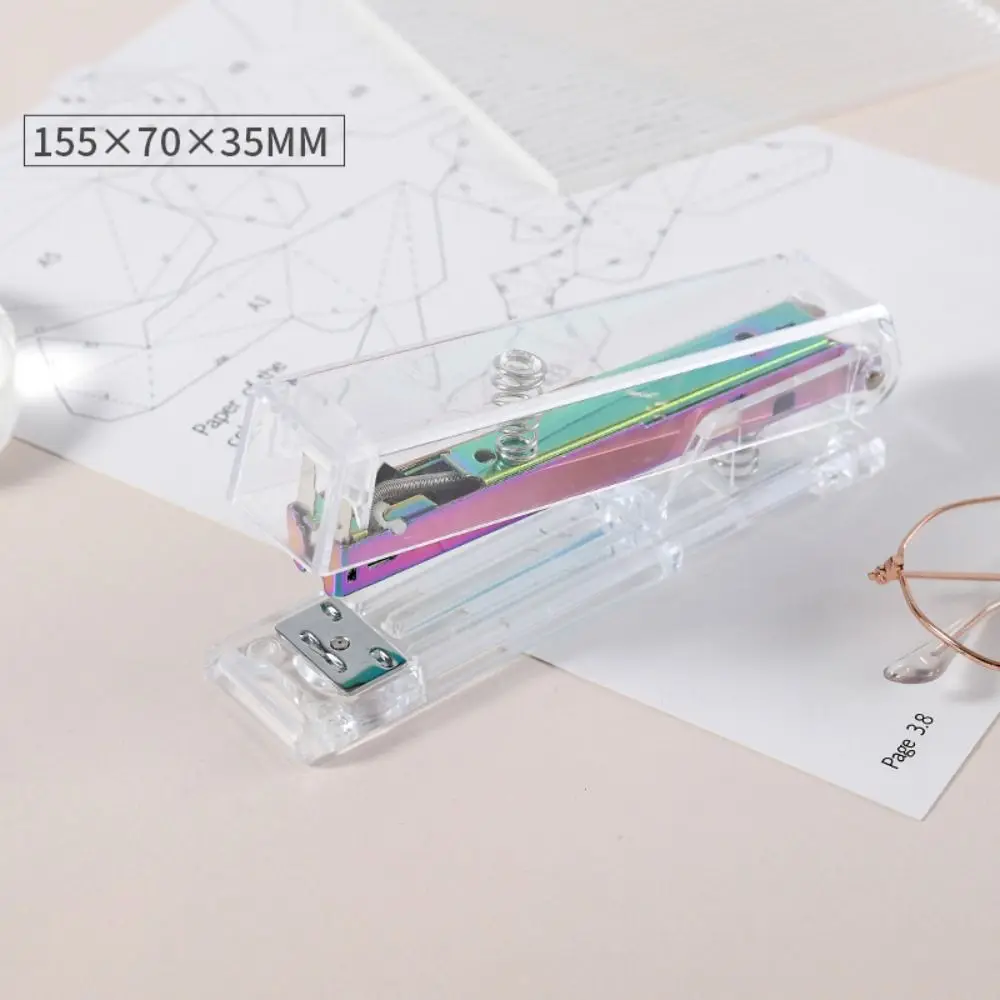 Manual Transparent Stapler Bookbinding Tool Lightweight Paper Stapler Creative INS Book Binding Machines School Office Supplies