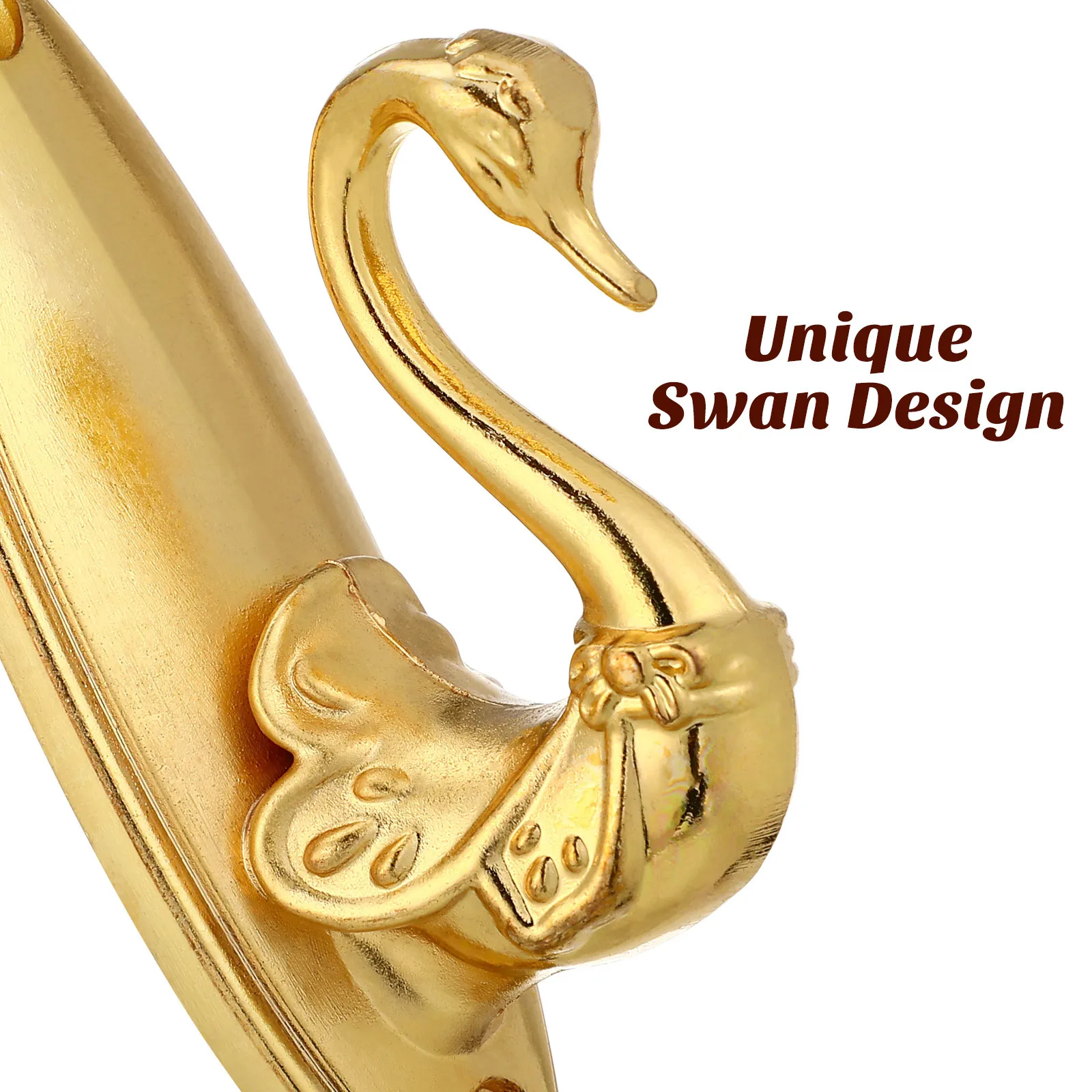 2pcs Curtain Hooks Golden Vintage Swan Style Drapery Holdbacks For Window Tieback Clips Zinc Alloy Wall Mounted Hook