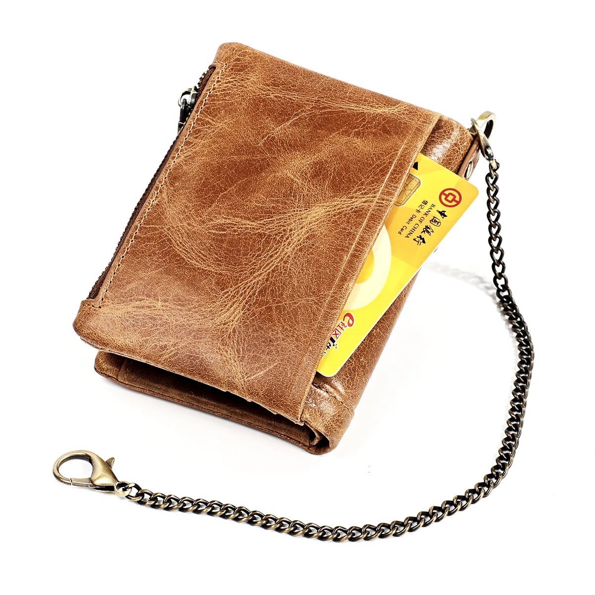 

Fashion Credit Cards Wallet Genuine Leather Rfid Leather Zipper Card Holder Bag Coin Purse Pocket Short Wallet