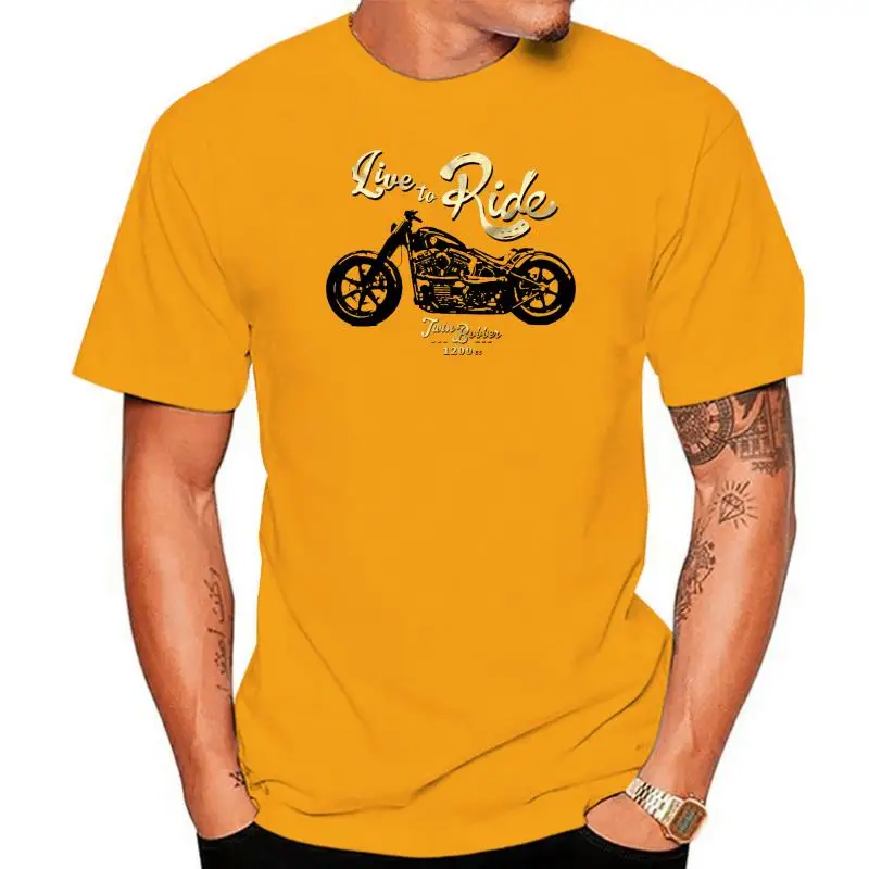 

Горячая распродажа 2022, модная футболка Motorrad Herren, футболка mit Custom Twin Bobber - Live to Ride Biker Manner Shirt Футболка