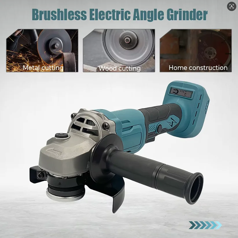 

1000W 125/100MM Brushless Electric Angle Grinder 18V Battery Devices Combo Kit Impact Wrench for Makita Battery Power Tool Sets