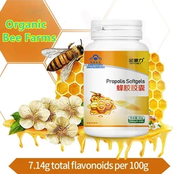 Natural Antioxidant Supplement in Propolis Capsules 500mg Bee Well with Royal Jelly Organic Farm Beauty Healthy Food