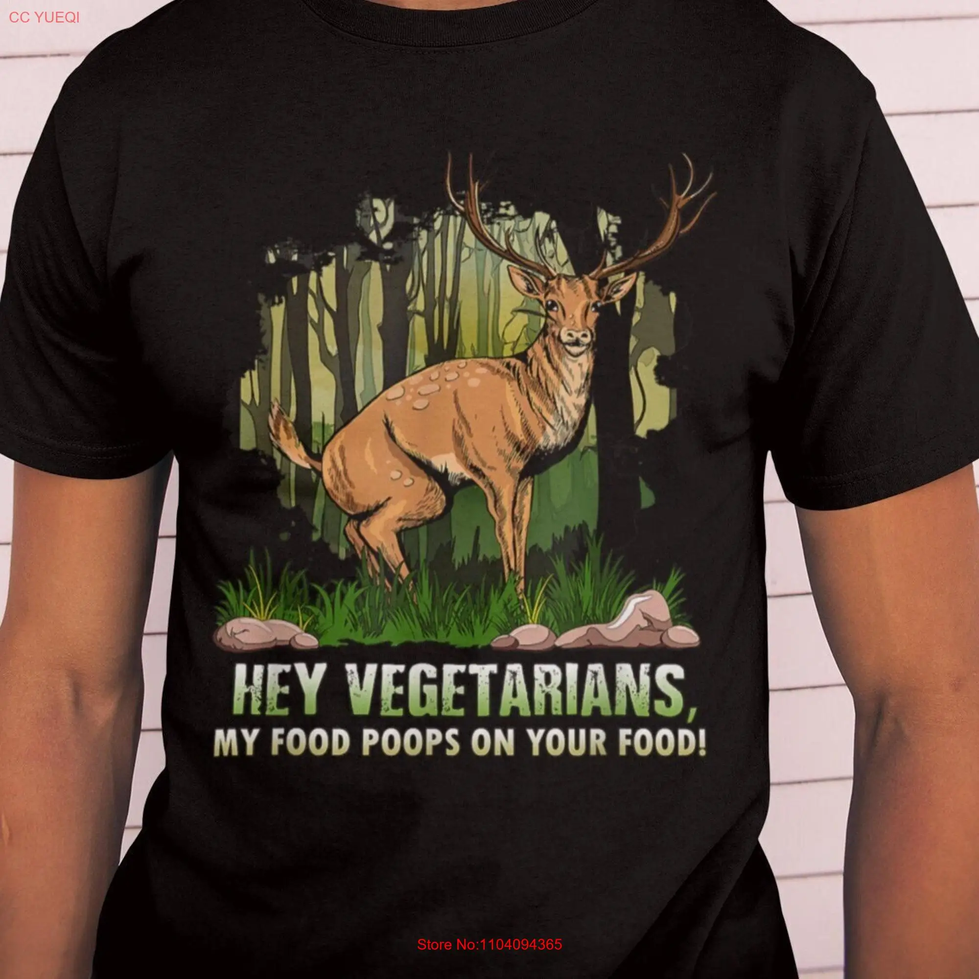 Cheeky Conversations Stirring Laughter with My Food Poops On Your Deer T Shirt Funny Humorous long or short sleeves