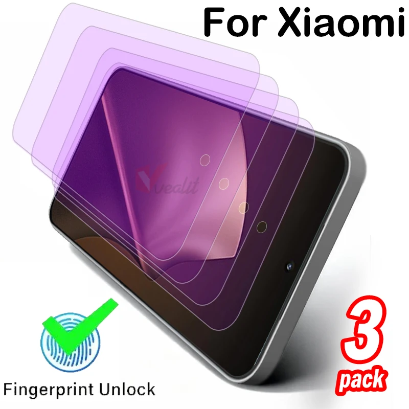 

3Pcs Full Cover Protective Glass for Xiaomi 15T 14T 13T 11T Pro Anti Blue Light Screen Protectors for Xiaomi 15T Pro Film
