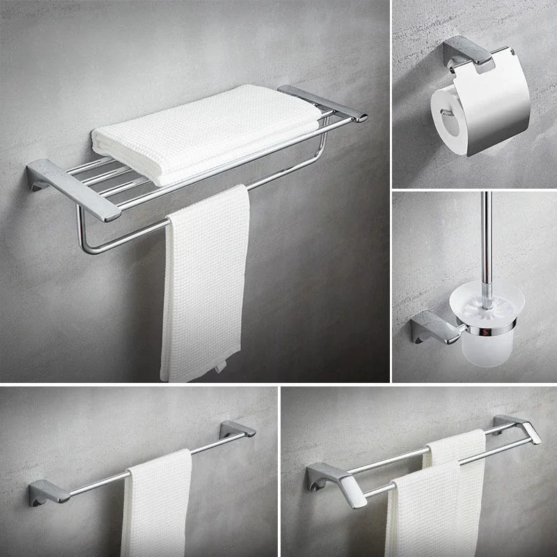 304 Stainless Steel Bathroom Hardware Chrome Towel Storage Rack ,Corner Shelf,Toilet Brush,Paper Holder Bathroom Accessories