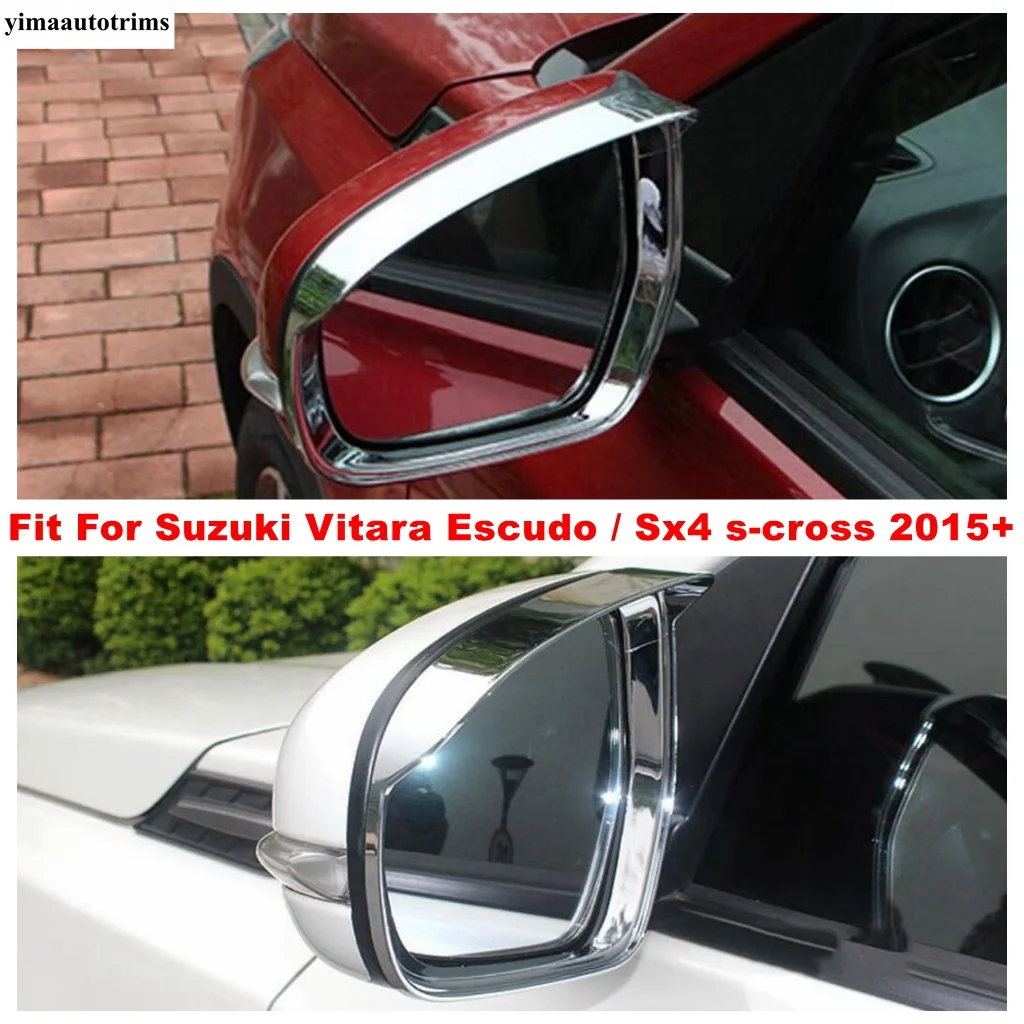 

Rearview Mirror Rain Eyebrow Cover Trim For Suzuki Vitara Escudo / Sx4 S-cross 2015 - 2022 ABS Carbon Fiber Exterior Accessories