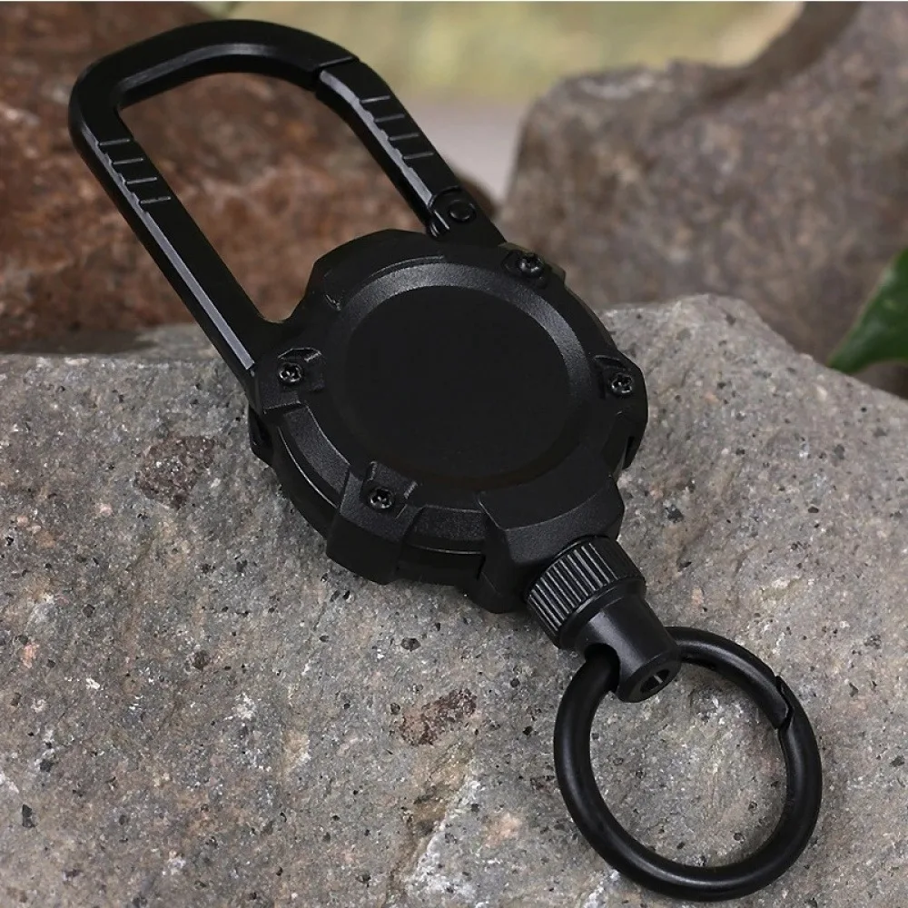Steel Wire Rope 1mm Retractable Keychain, Easy-To-Pull Anti-Lost High-Rebound Keychain