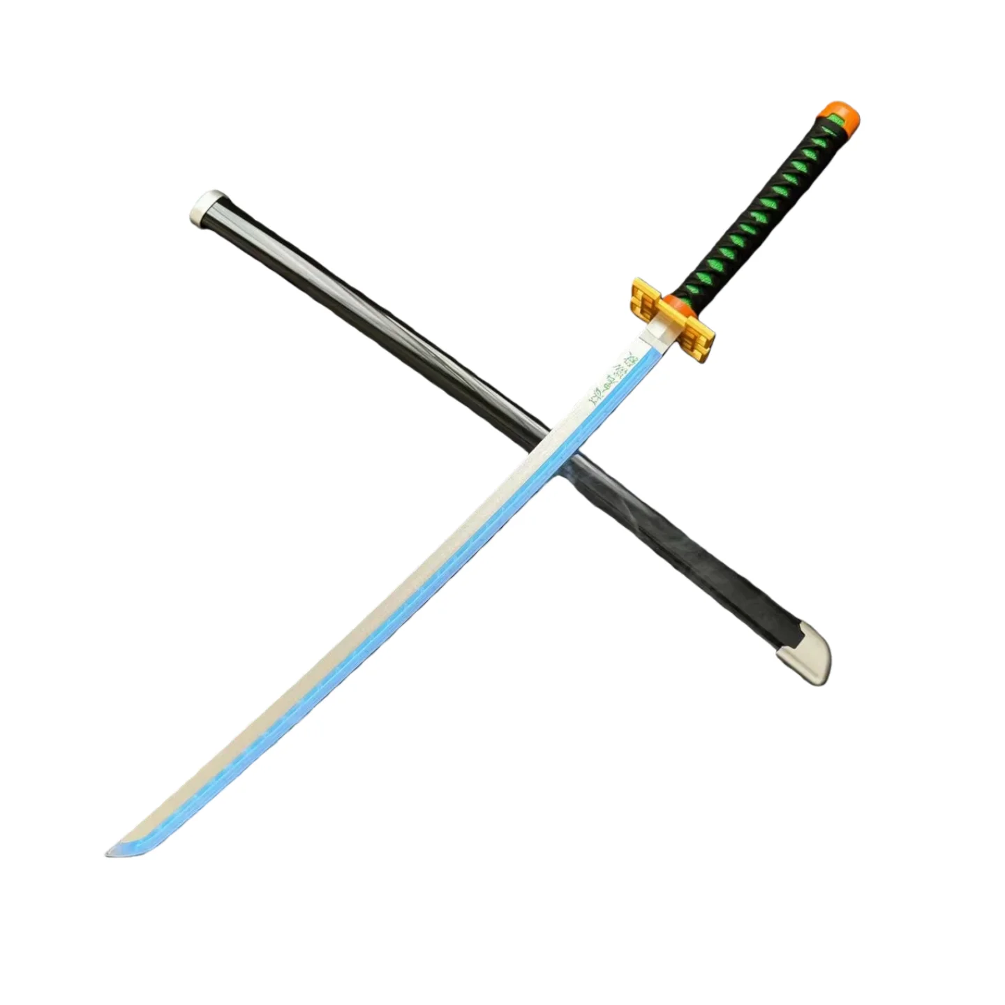 40 inch Smoke Glow Demon Slayer Katana Muichirou Licht Damp Zwaard Anime Cosplay Echte Japanse Katana Originele Samurai Sabel Gift - afbeelding 2