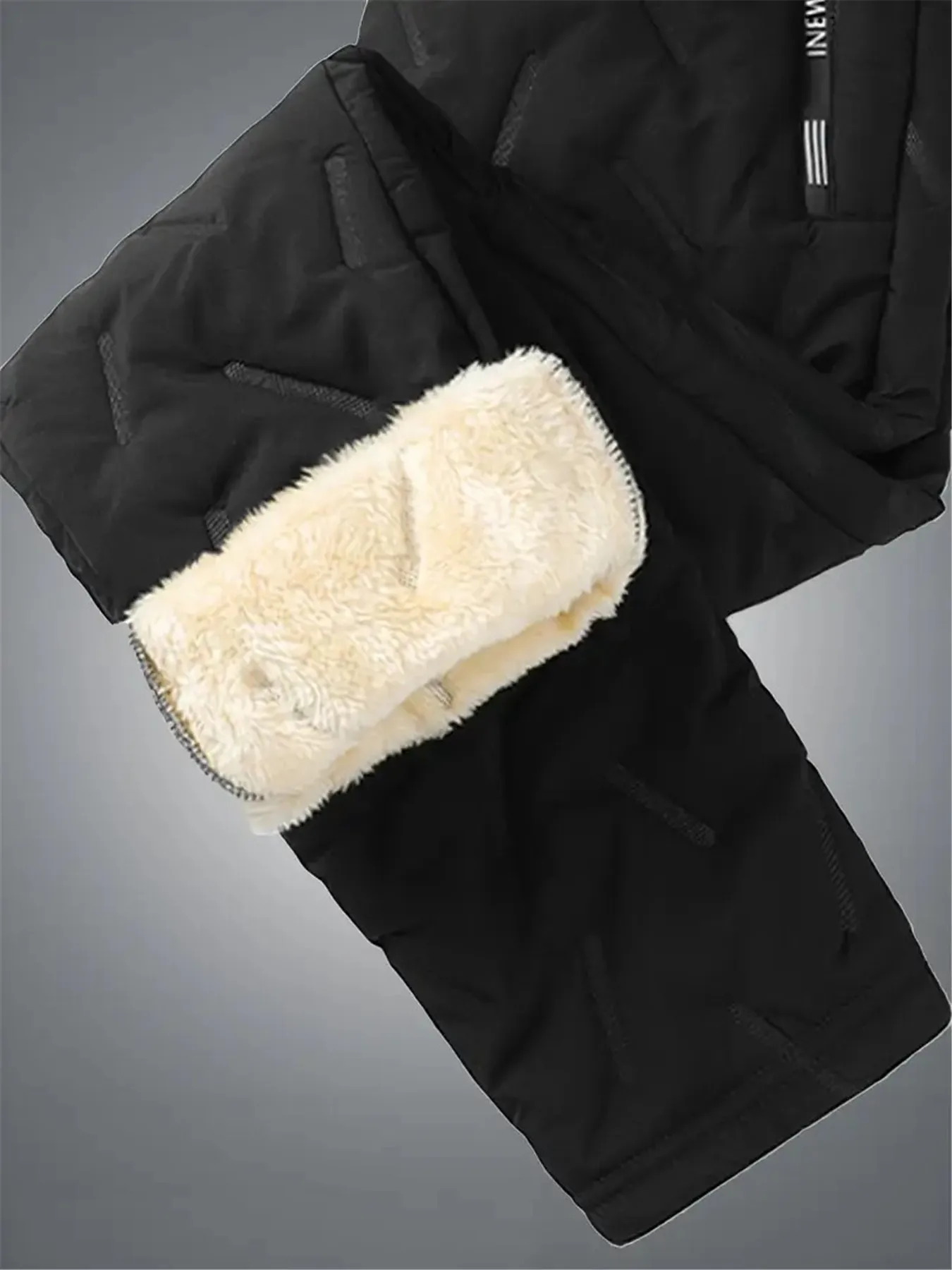 Herren-Winterhose, winddicht, 2er-Pack, lässige Herren-Jogginghose mit Fleece-Futter, thermische Herren-Sportbekleidung für kaltes Wetter, gepolstert. – Detail 7