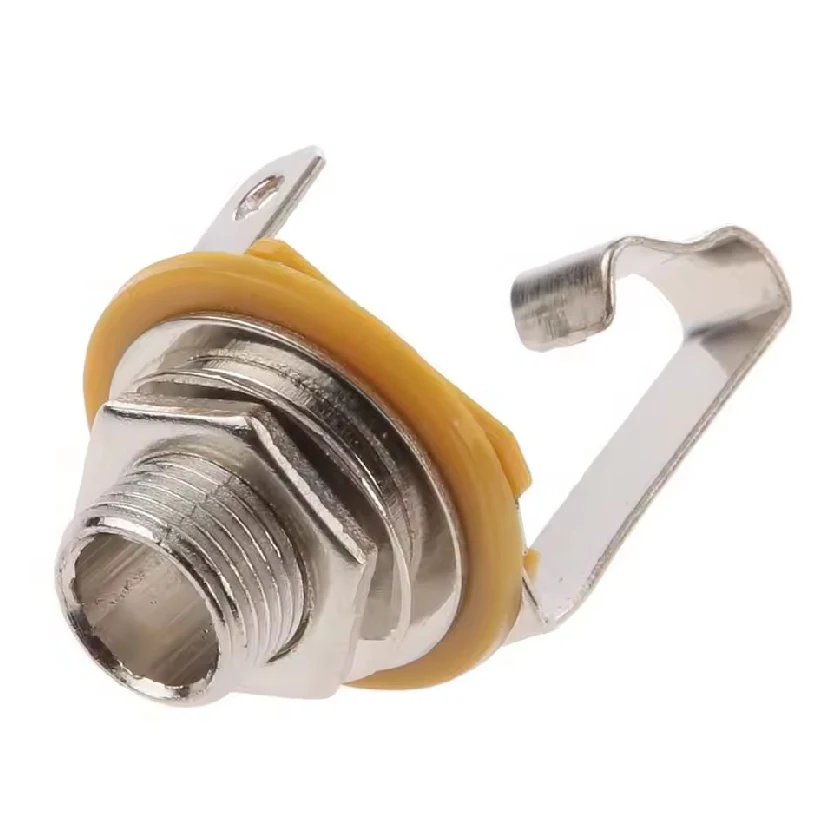 Panel Mount Solder 6.35mm Mono Socket Jack 3 Pole Female Connector