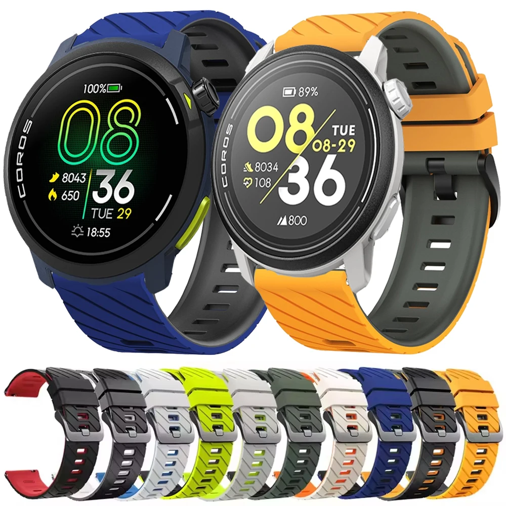 Correa de silicona para reloj COROS PACE Pro/PACE 4/PACE 3, Correa para COROS APEX 2/2 Pro/46mm, pulsera deportiva transpirable