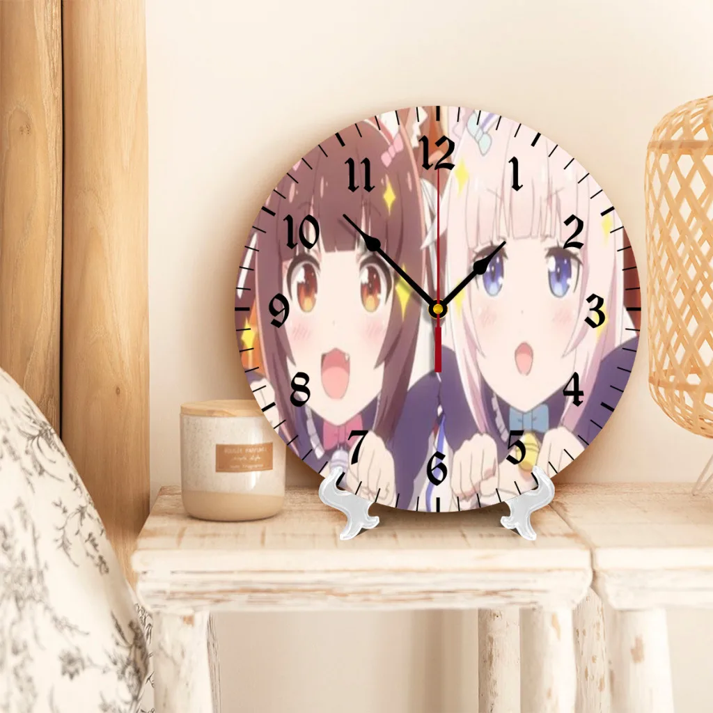 Anime Nekoparas Kawaii Cute Wall Clock Modern 3D for Home Office Hotel Restaurant School Decoration