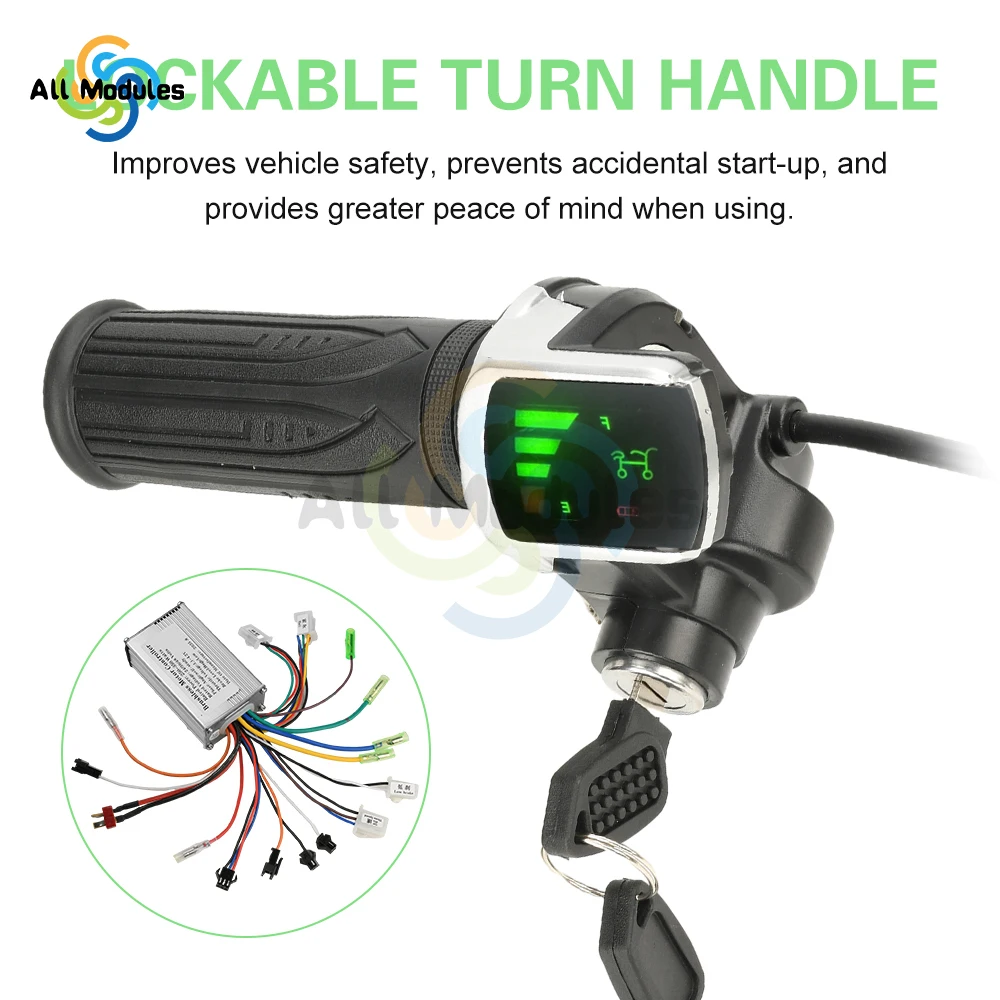 

24V 36V 48V 350W E-Scooter Brushless Motor Universal Controller LCD Speed Display Throttle for Electric Bicycle Repair