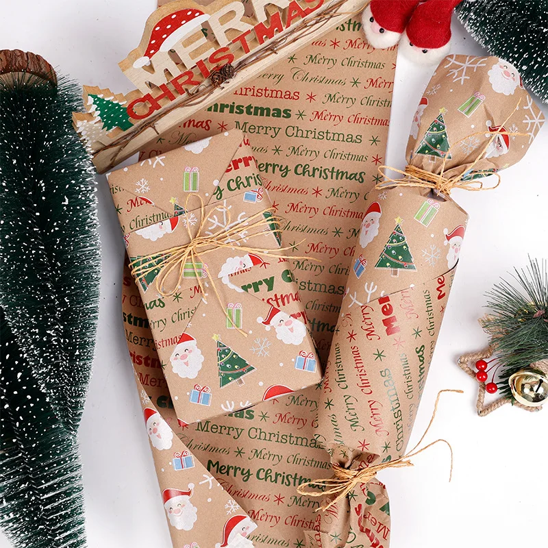 Christmas Gift Wrapping Paper Gift Wrapping Paper Christmas Trees Packaging Gift Paper Suitable for Birthdays and Festivals