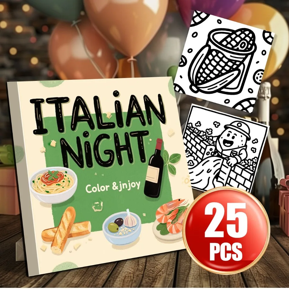High Quality Food Simple Line Coloring Book Stress Relief Healing Parent Child Companion Rich Food Themes Free Brushes