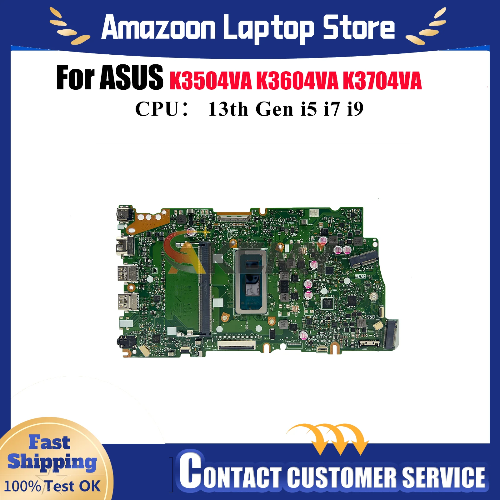 

X1505VA Материнская плата для ноутбука ASUS VivoBook K3504VA K3604VA K3704VA X1505VA X1505V K3504ZA K3604ZA Материнская плата 13-го поколения i5 i7 i9