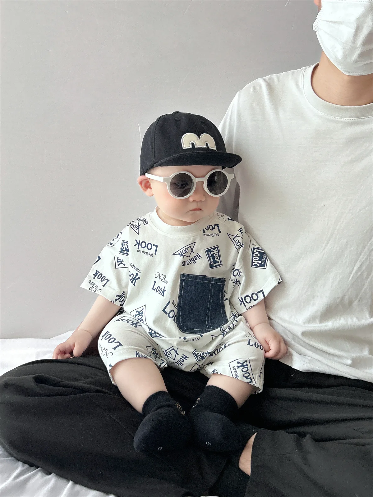 ZOETOPKID Baby-Strampler mit Mütze aus Baumwolle für den Sommer, für Neugeborene, Jungen und Mädchen, kurzärmelige, dünne Kletterkleidung für Kleinkinder – Detail 11