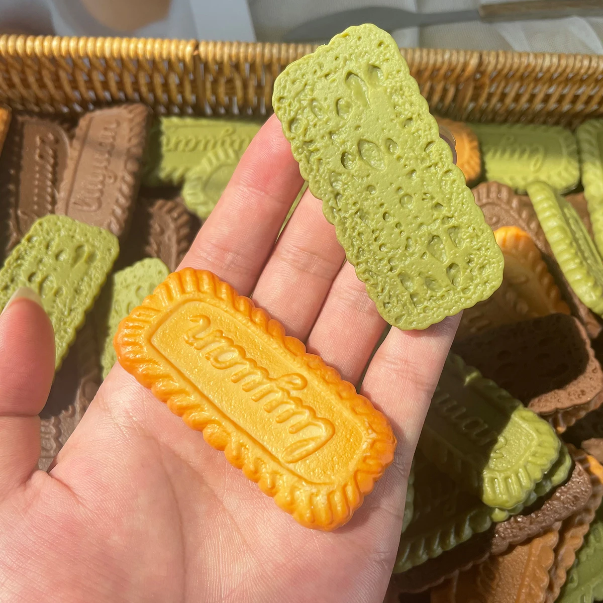 Artificial Fake Cookies Simulation, Realistic Biscuits Cracker, Food Dessert Decoration, Display Props Model, PVC, 3Pcs