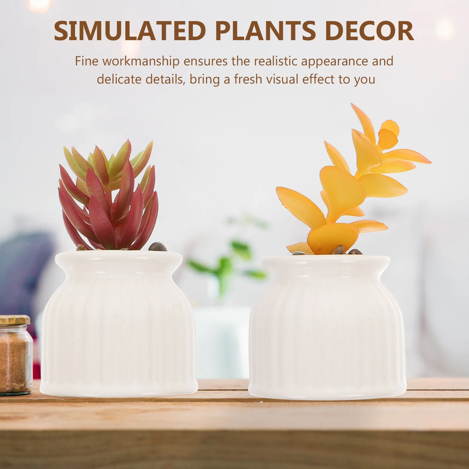 

6 Pcs Indoor Plant Artificial Succulents Plants Simulated Potted Office Desktop