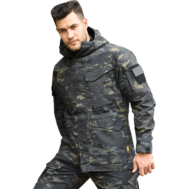 Chaqueta táctica M65 US Camo – Impermeable para senderismo y caza