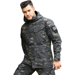 Chaquetas tácticas M65 US Camo para hombre, ropa de caza, chaqueta impermeable para senderismo, Camping, abrigo con capucha, ropa para hombre