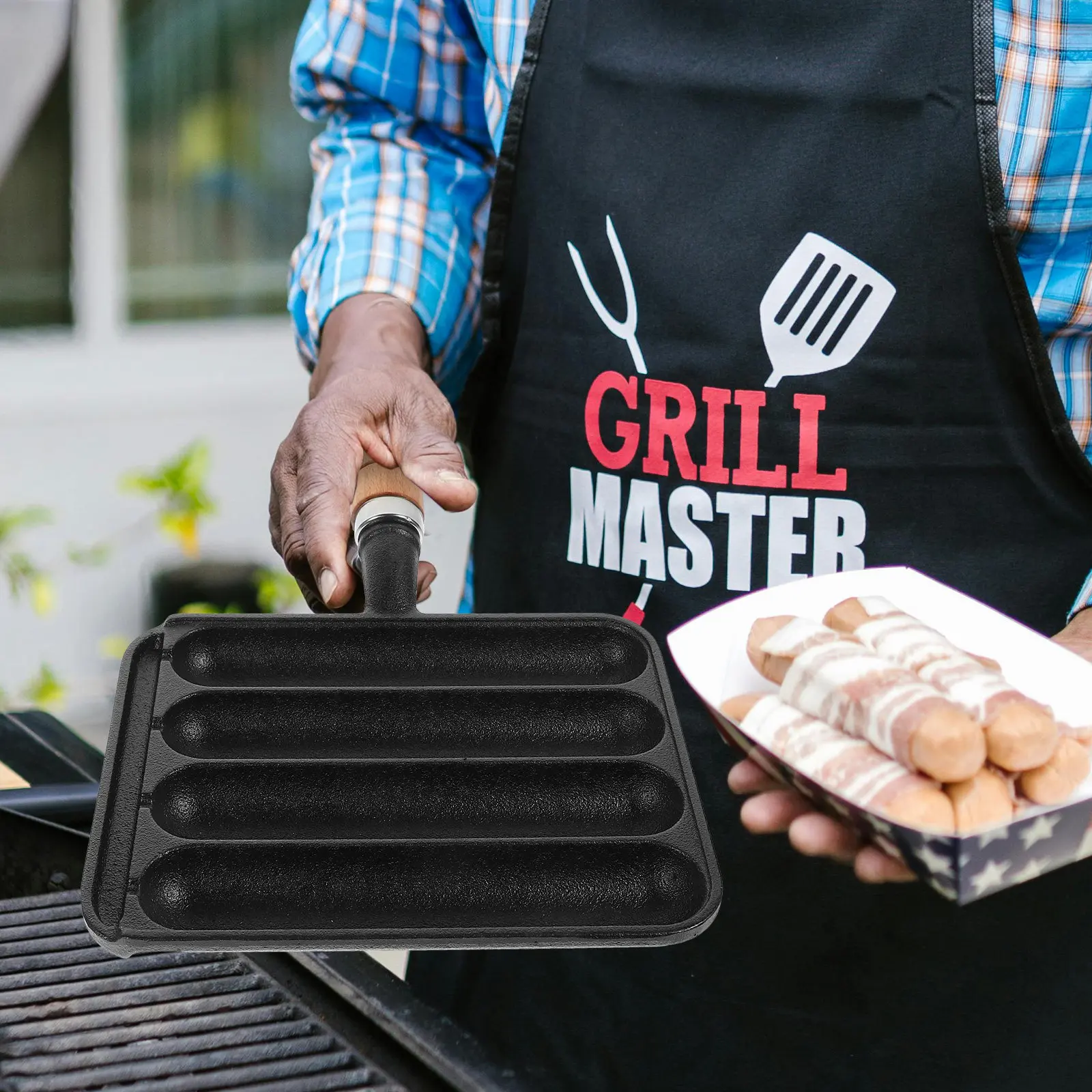 Sausage Grill Pan Hot Dog Baking Mold Non-Sticky Sausage Mold for Stovetop Grill Pan Indoor Outdoor Grilling Food Baking Tool