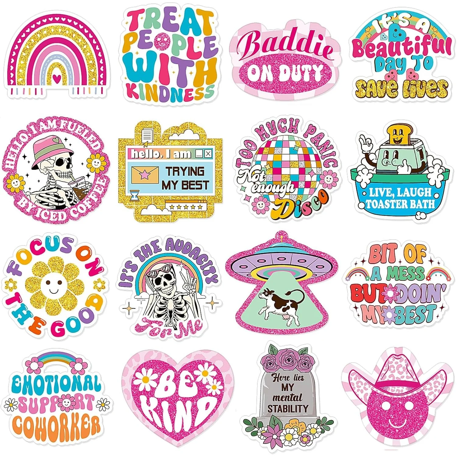 16 Pcs Funny Fridge Magnets Cute Fun Refrigerator Magnet Bulk Groovy Pink Hilarious Magnets Adults Fridge Locker Home Office Kit
