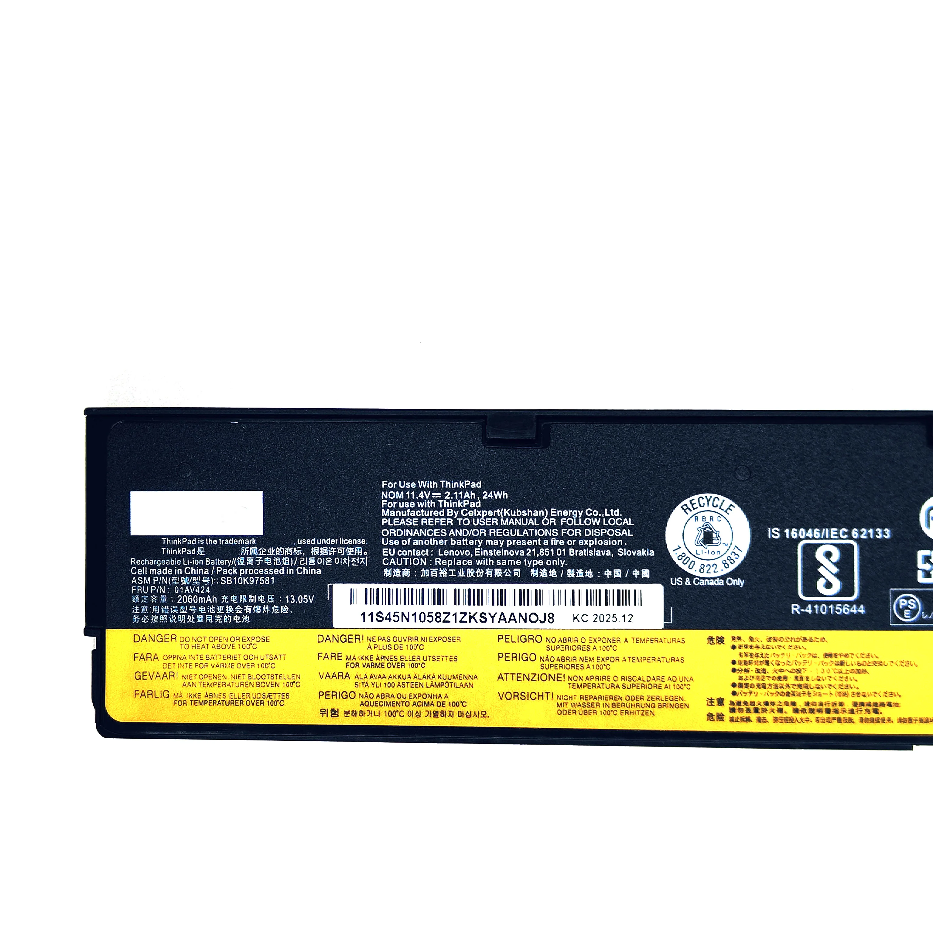 New Marvenho 24Wh 11.4V 2110mAh 01AV424 01AV425 SB10K97581 Laptop Battery For Lenovo ThinkPad T470 T480 T570 T580 P51S P52S