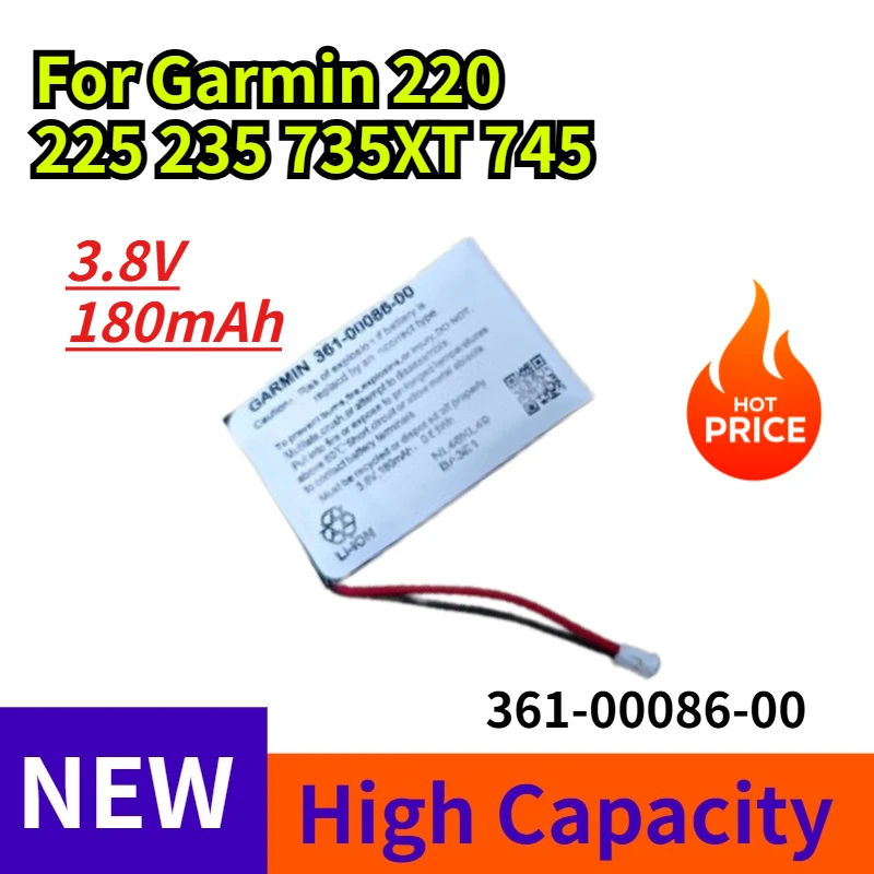 

3.8V 180mAh 361-00086-00 for Garmin 220 225 235 735XT 745 Battery