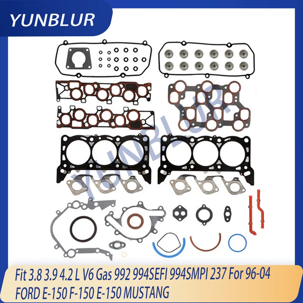 

Engine Cylinder Head Full Gasket Set Fit 3.8 3.9 4.2 L V6 Gas 992 994SEFI 994SMPI 237 For 96-04 FORD E-150 F-150 E-150 MUSTANG