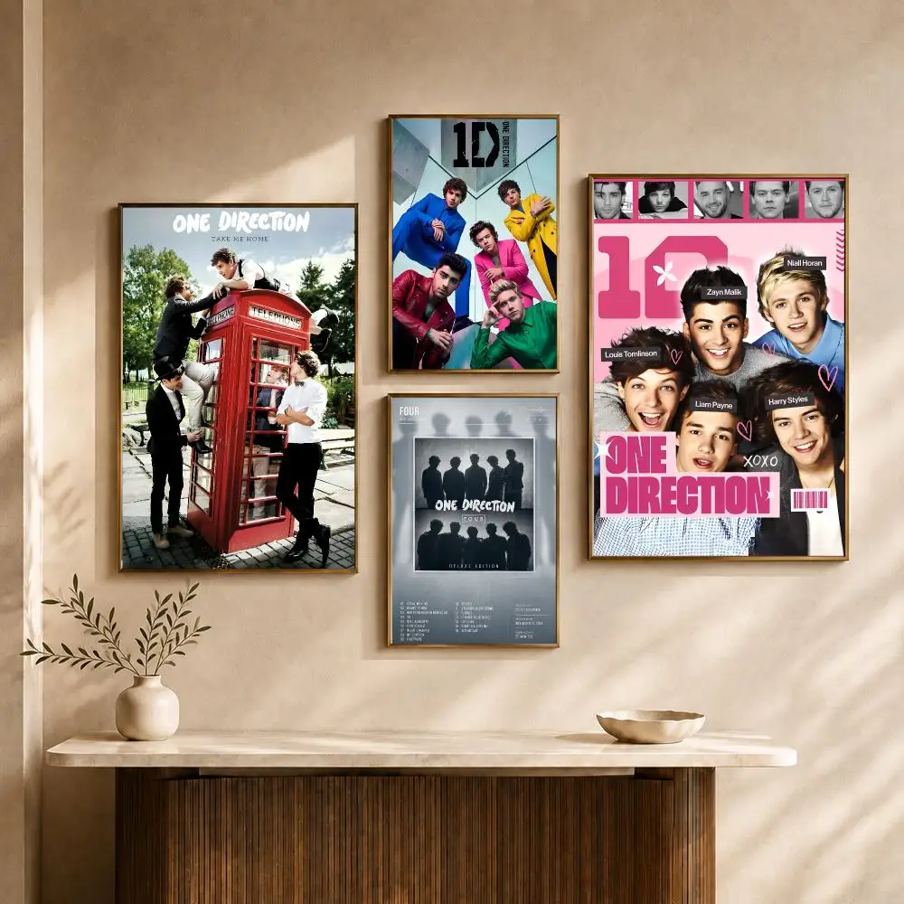 Band One Direction 1D Pop Music Y2K Nostalgia Poster HD Wall Decor Apartment Dorm Office Cafe Bedroom Home Gift