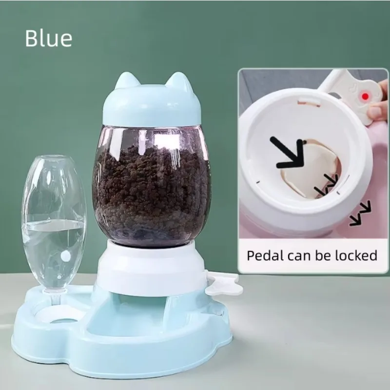 Pop 2.2L Food Storage 650ML Water Storage Pet Automatically Feeder Bowl 2 In 1 Dog And Cat Food Water Feeder